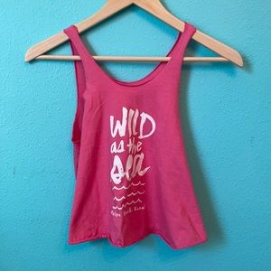 Girls Hawaiian wild as the seas crop tank